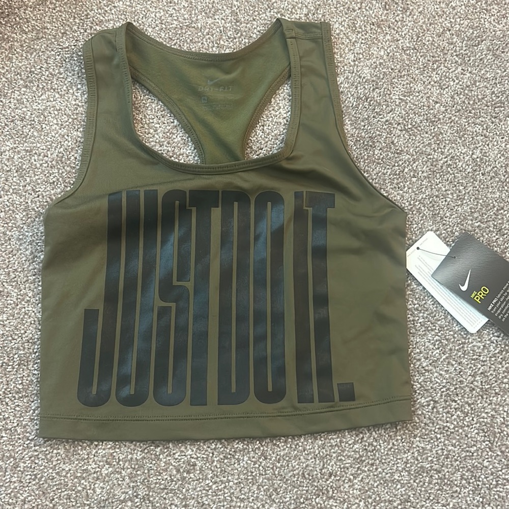 NWT Nike Just Do It Crop Tank Fitted XS
